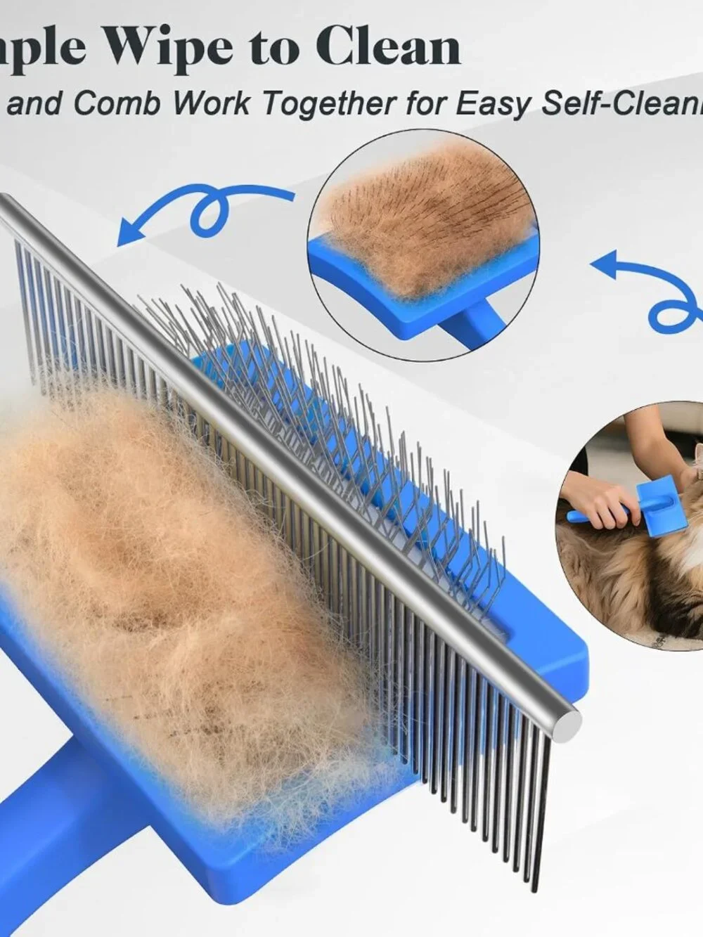 2PCS Slicker Brush for Dogs & Pet Comb,Professional Dog Grooming Brush